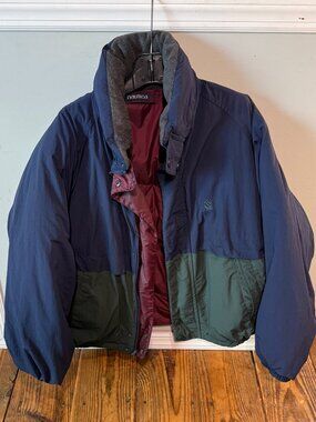 Vintage 90s Nautica Reversible Colorblock Down Puffer Jacket EUC Mens Size XXL